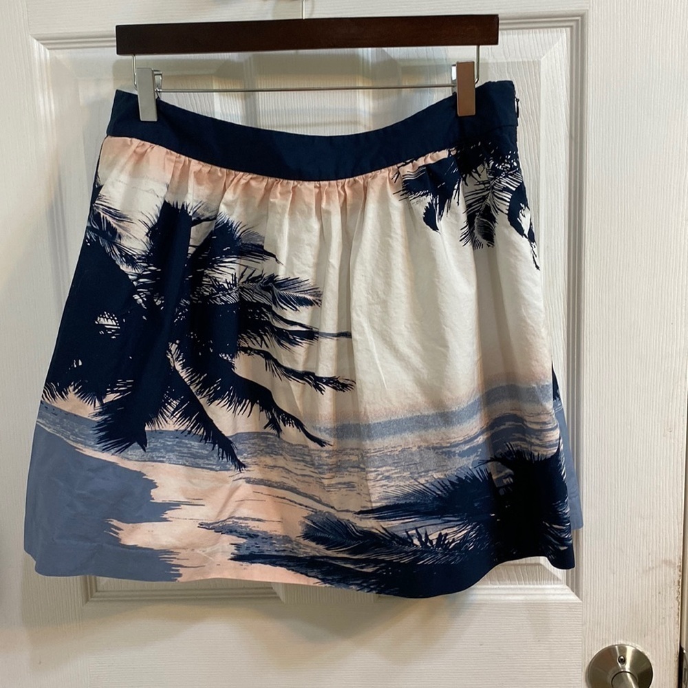 Banana Republic Factory Tropical Cotton Mini Skirt Lined Women’s Size 12 Summer